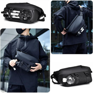 Mens Large Sling Bag Sling Bag Stylish Crossbody Bag,New Men's Crossbody Bags Fashion Waterproof Sports Bag (black) - 7DAY'S