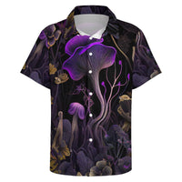 Mens Mushroom Button Down Shirt Short Sleeve Shirts Novelty Hawaiian Holiday Summer Funny Tops - 7DAY'S