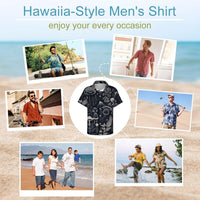 Mens Mushroom Button Down Shirt Short Sleeve Shirts Novelty Hawaiian Holiday Summer Funny Tops - 7DAY'S