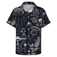 Mens Mushroom Button Down Shirt Short Sleeve Shirts Novelty Hawaiian Holiday Summer Funny Tops - 7DAY'S