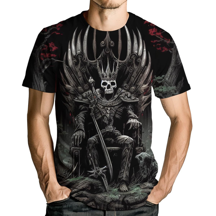 Men's Skull Graphic Tshirt 3D Print Skeleton Shirt for Men Funny Skull Tees Top - 7DAY'S