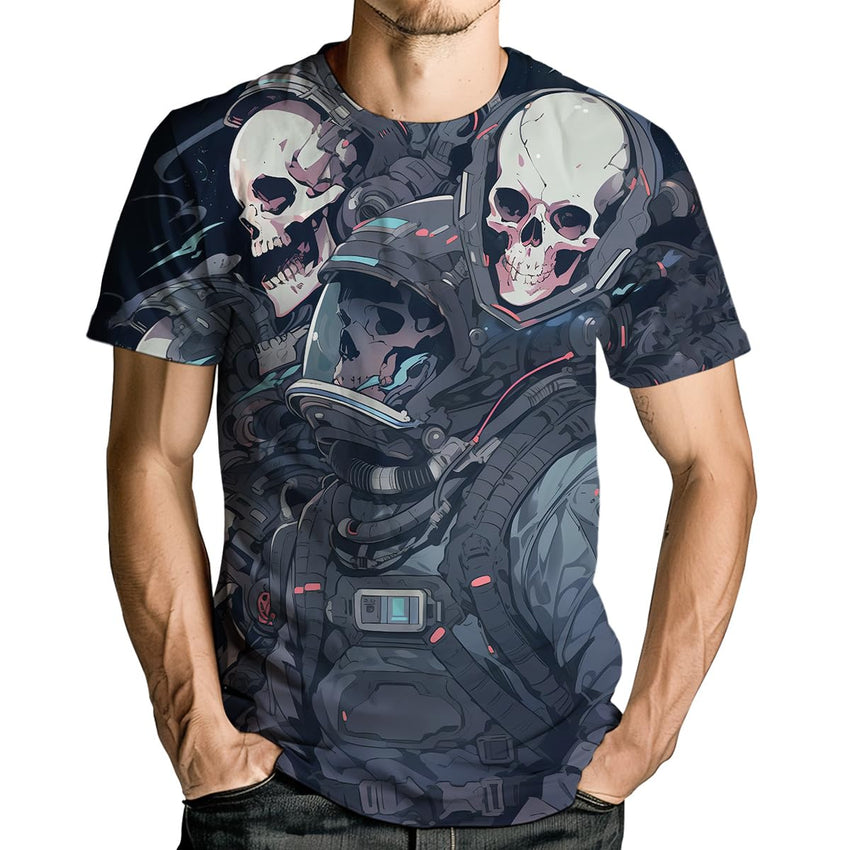 Men's Skull Graphic Tshirt 3D Print Skeleton Shirt for Men Funny Skull Tees Top - 7DAY'S