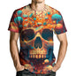 Men's Skull Graphic Tshirt 3D Print Skeleton Shirt for Men Funny Skull Tees Top - 7DAY'S