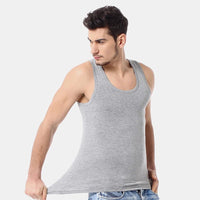 Men's solid color basic cotton narrow shoulder vest fashion casual men's T-shirt sports fitness Joker round neck youth vest - 7DAY'S