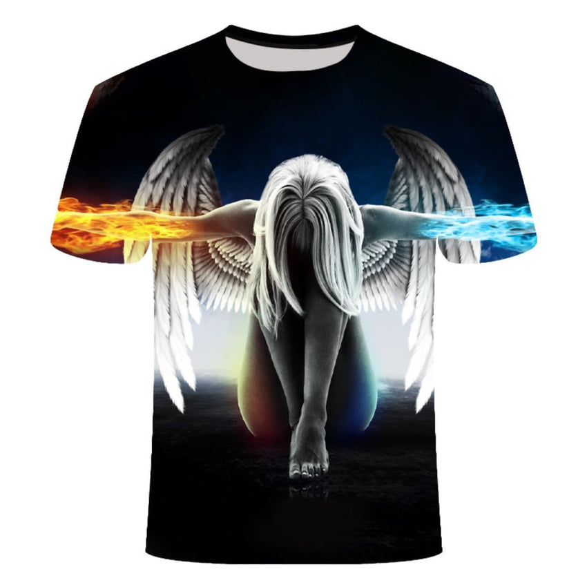 Men's T-Shirt with T-Shirt and Short Sleeves, Personalized 3D Printed T-Shirt - 7DAY'S