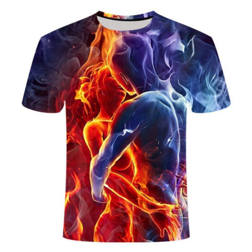 Men's T-Shirt with T-Shirt and Short Sleeves, Personalized 3D Printed T-Shirt - 7DAY'S