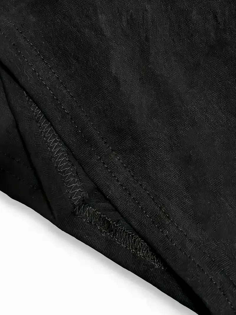 Men's Wine O'Clock Graphic T-Shirt - Black Casual Short Sleeve Crew Neck Tee with White Pixelated Print, Perfect for - 7DAY'S