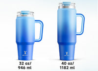 Meoky 40 oz Tumbler with Handle and Straw, 32 oz Tumbler with Handle, Insulated Tumbler with Lid and Straw, Stainless Steel Travel Mug, Keeps Cold, 100% Leak Proof, Fits in Car Cup Holder (Sky) - 7DAY'S