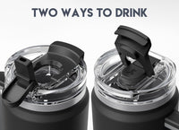 Meoky 40 oz Tumbler with Handle and Straw, Insulated Tumbler with Lid and Straw, Stainless Steel Travel Mug, Keeps Cold for 34 Hours, 100% Leak Proof, Fits in Car Cup Holder (Night) - 7DAY'S
