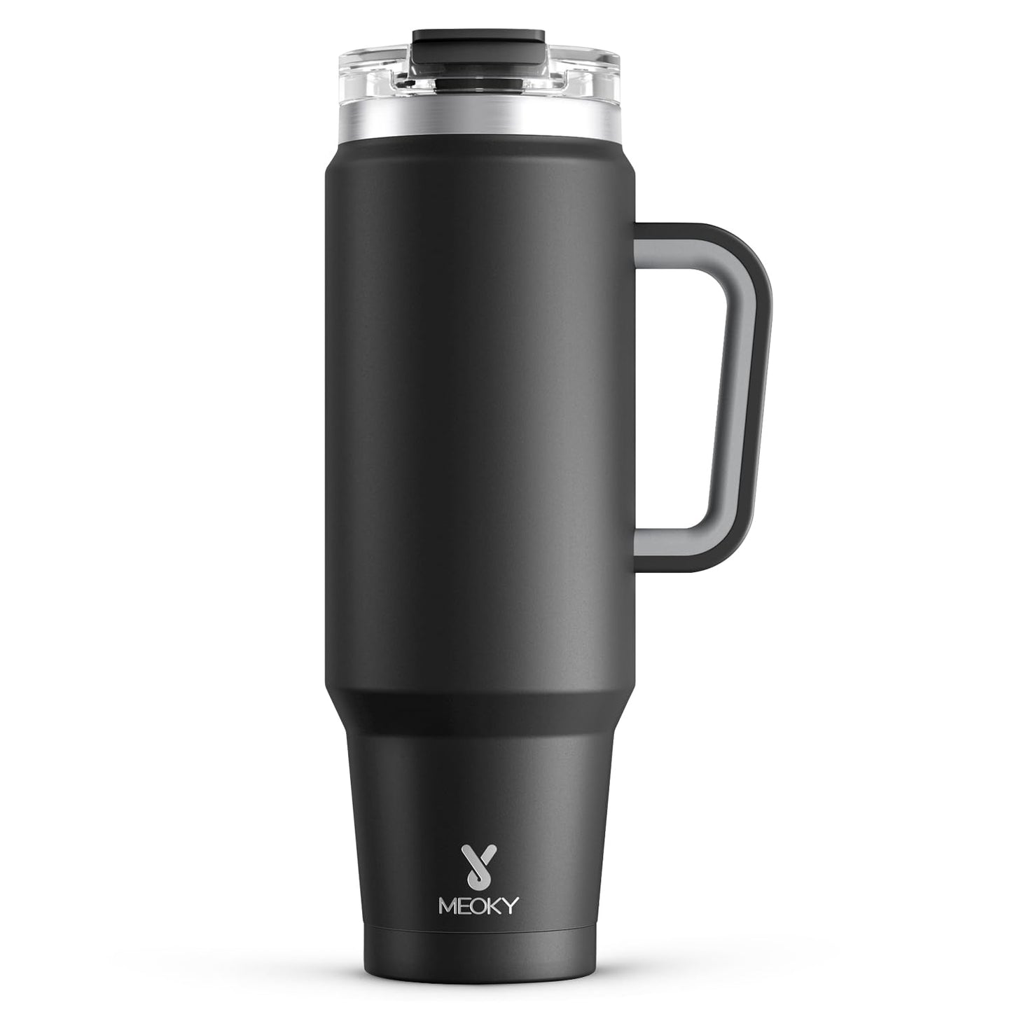Meoky 40 oz Tumbler with Handle and Straw, Insulated Tumbler with Lid and Straw, Stainless Steel Travel Mug, Keeps Cold for 34 Hours, 100% Leak Proof, Fits in Car Cup Holder (Night) - 7DAY'S