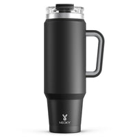 Meoky 40 oz Tumbler with Handle and Straw, Insulated Tumbler with Lid and Straw, Stainless Steel Travel Mug, Keeps Cold for 34 Hours, 100% Leak Proof, Fits in Car Cup Holder (Night) - 7DAY'S