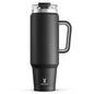 Meoky 40 oz Tumbler with Handle and Straw, Insulated Tumbler with Lid and Straw, Stainless Steel Travel Mug, Keeps Cold for 34 Hours, 100% Leak Proof, Fits in Car Cup Holder (Night) - 7DAY'S