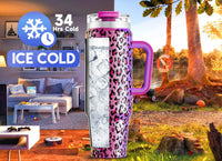 Meoky 40 oz Tumbler with Handle and Straw, Insulated Tumbler with Lid and Straw, Stainless Steel Travel Mug, Keeps Cold for 34 Hours, 100% Leak Proof, Fits in Car Cup Holder (Night) - 7DAY'S