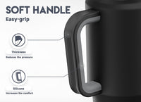 Meoky 40 oz Tumbler with Handle and Straw, Insulated Tumbler with Lid and Straw, Stainless Steel Travel Mug, Keeps Cold for 34 Hours, 100% Leak Proof, Fits in Car Cup Holder (Night) - 7DAY'S