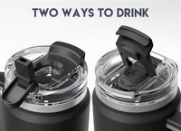Meoky 40 oz Tumbler with Handle and Straw, Insulated Tumbler with Lid and Straw, Stainless Steel Travel Mug, Keeps Cold for 34 Hours, 100% Leak Proof, Fits in Car Cup Holder (Night) - 7DAY'S