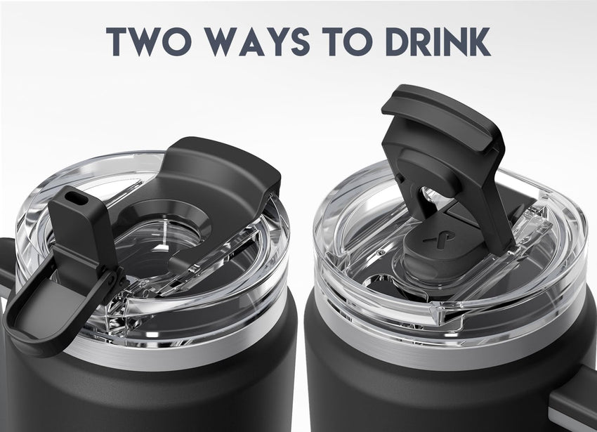 Meoky 40 oz Tumbler with Handle and Straw, Insulated Tumbler with Lid and Straw, Stainless Steel Travel Mug, Keeps Cold for 34 Hours, 100% Leak Proof, Fits in Car Cup Holder (Night) - 7DAY'S
