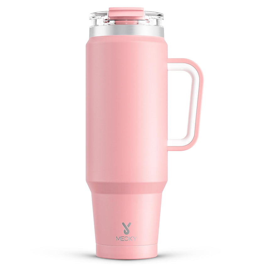 Meoky 40 oz Tumbler with Handle and Straw, Insulated Tumbler with Lid and Straw, Stainless Steel Travel Mug, Keeps Cold for 34 Hours, 100% Leak Proof, Fits in Car Cup Holder (Night) - 7DAY'S