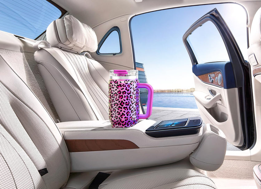 Meoky 40 oz Tumbler with Handle and Straw, Insulated Tumbler with Lid and Straw, Stainless Steel Travel Mug, Keeps Cold for 34 Hours, 100% Leak Proof, Fits in Car Cup Holder (Night) - 7DAY'S