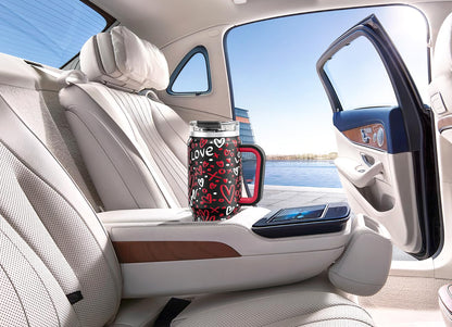 Meoky 40 oz Tumbler with Handle and Straw, Insulated Tumbler with Lid and Straw, Stainless Steel Travel Mug, Keeps Cold for 34 Hours, 100% Leak Proof, Fits in Car Cup Holder (Night) - 7DAY'S