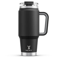 Meoky 40 oz Tumbler with Handle and Straw, Insulated Tumbler with Lid and Straw, Stainless Steel Travel Mug, Keeps Cold for 34 Hours, 100% Leak Proof, Fits in Car Cup Holder (Night) - 7DAY'S