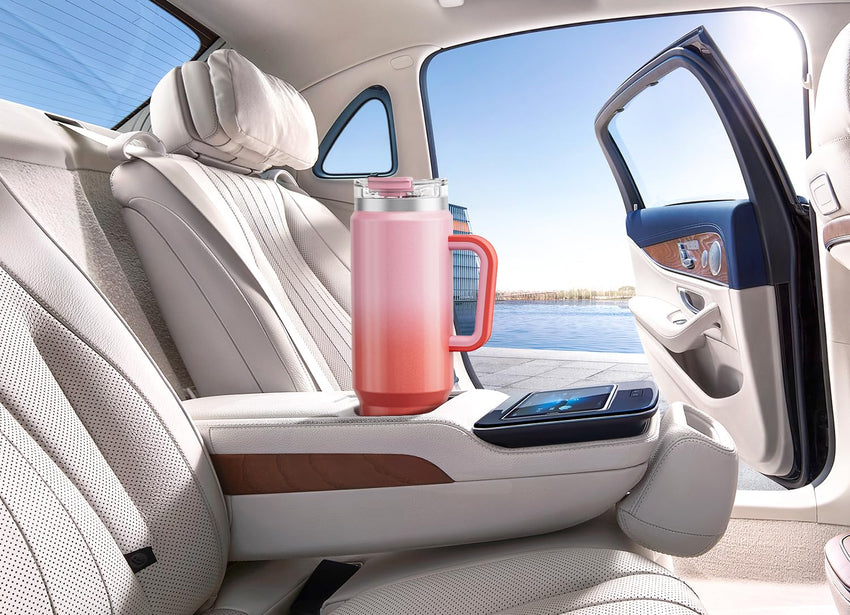 Meoky 40 oz Tumbler with Handle and Straw, Insulated Tumbler with Lid and Straw, Stainless Steel Travel Mug, Keeps Cold for 34 Hours, 100% Leak Proof, Fits in Car Cup Holder (Night) - 7DAY'S