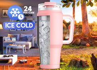 Meoky 40 oz Tumbler with Handle and Straw, Insulated Tumbler with Lid and Straw, Stainless Steel Travel Mug, Keeps Cold for 34 Hours, 100% Leak Proof, Fits in Car Cup Holder (Night) - 7DAY'S