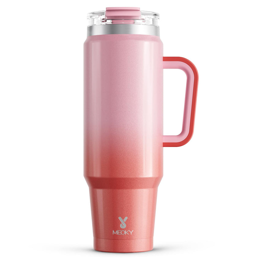 Meoky 40 oz Tumbler with Handle and Straw, Insulated Tumbler with Lid and Straw, Stainless Steel Travel Mug, Keeps Cold for 34 Hours, 100% Leak Proof, Fits in Car Cup Holder (Night) - 7DAY'S
