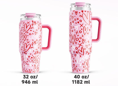 Meoky 40 oz Tumbler with Handle and Straw, Insulated Tumbler with Lid and Straw, Stainless Steel Travel Mug, Keeps Cold for 34 Hours, 100% Leak Proof, Fits in Car Cup Holder (Night) - 7DAY'S