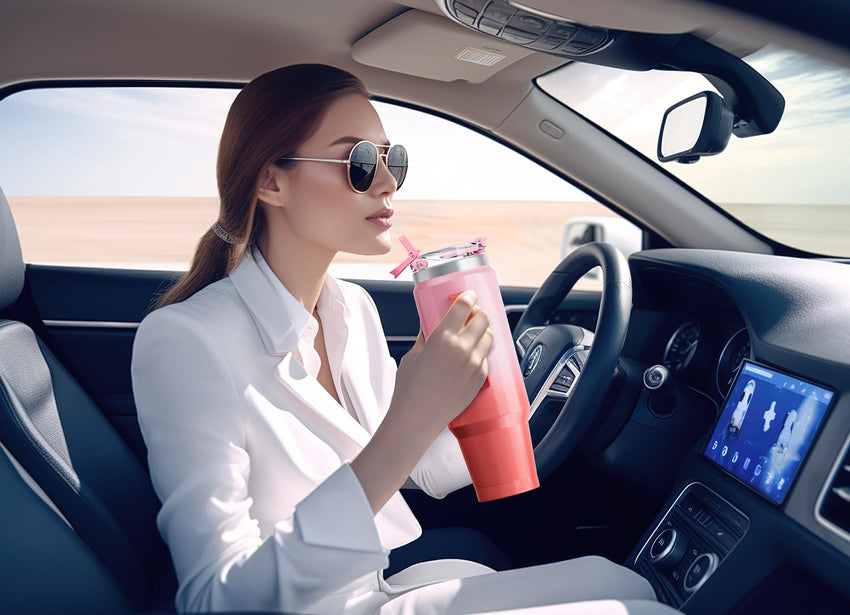 Meoky 40 oz Tumbler with Handle and Straw, Insulated Tumbler with Lid and Straw, Stainless Steel Travel Mug, Keeps Cold for 34 Hours, 100% Leak Proof, Fits in Car Cup Holder (Night) - 7DAY'S