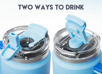 Meoky 40 oz Tumbler with Handle and Straw, Insulated Tumbler with Lid and Straw, Stainless Steel Travel Mug, Keeps Cold for 34 Hours, 100% Leak Proof, Fits in Car Cup Holder (Night) - 7DAY'S