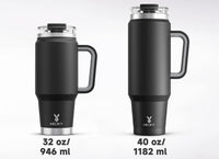 Meoky 40 oz Tumbler with Handle and Straw, Insulated Tumbler with Lid and Straw, Stainless Steel Travel Mug, Keeps Cold for 34 Hours, 100% Leak Proof, Fits in Car Cup Holder (Night) - 7DAY'S