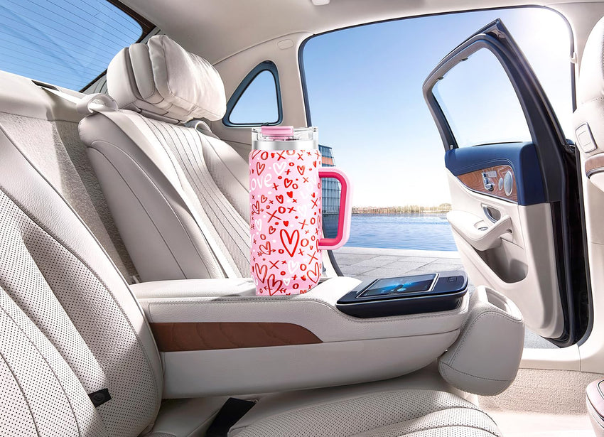 Meoky 40 oz Tumbler with Handle and Straw, Insulated Tumbler with Lid and Straw, Stainless Steel Travel Mug, Keeps Cold for 34 Hours, 100% Leak Proof, Fits in Car Cup Holder (Night) - 7DAY'S