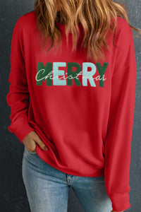 MERRY CHRISTMAS Contrast Long Sleeve Sweatshirt - 7DAY'S