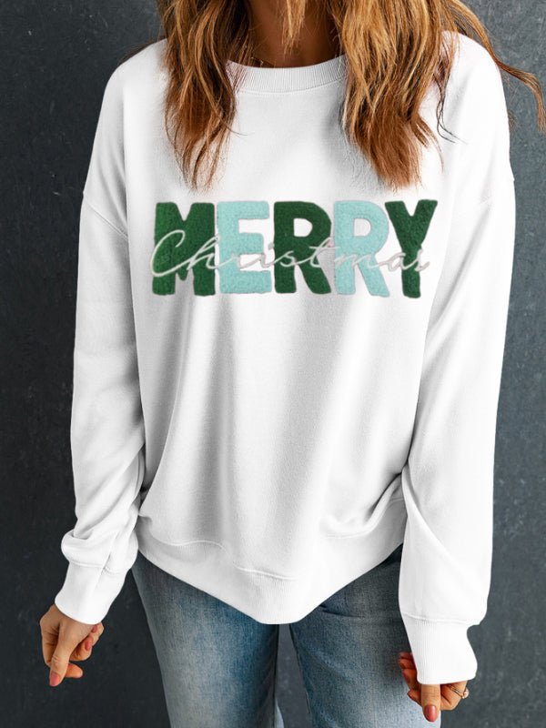 MERRY CHRISTMAS Contrast Long Sleeve Sweatshirt - 7DAY'S