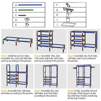 Metal Garment Rack Shoe Clothing Organizer Shelves Freestanding Multifunctional Clothes Wardrobe - 7DAY'S