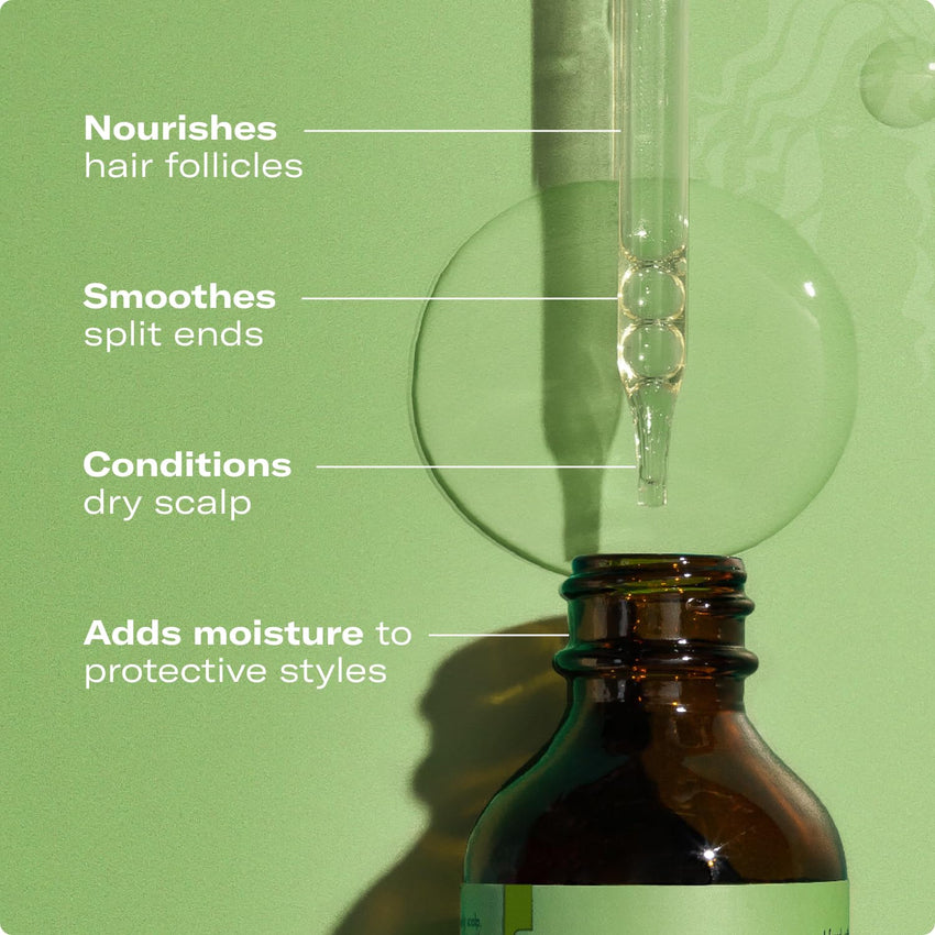 Mielle Organics Rosemary & Mint Hair Oil, Split Ends & Dry Scalp Treatment - Made with Biotin & Essential Oils for Strengthening, Soothing, Moisturizing & Encouraging Longer, Healthier Hair (2 Fl Oz) - 7DAY'S