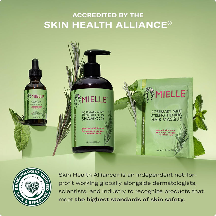 Mielle Organics Rosemary & Mint Hair Oil, Split Ends & Dry Scalp Treatment - Made with Biotin & Essential Oils for Strengthening, Soothing, Moisturizing & Encouraging Longer, Healthier Hair (2 Fl Oz) - 7DAY'S