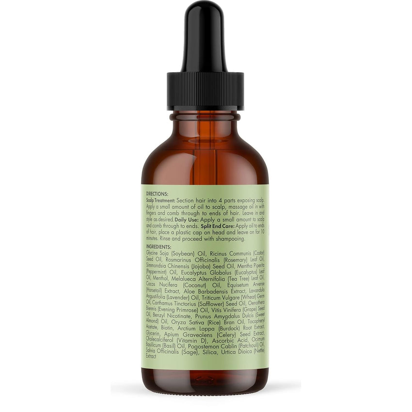Mielle Organics Rosemary & Mint Hair Oil, Split Ends & Dry Scalp Treatment - Made with Biotin & Essential Oils for Strengthening, Soothing, Moisturizing & Encouraging Longer, Healthier Hair (2 Fl Oz) - 7DAY'S
