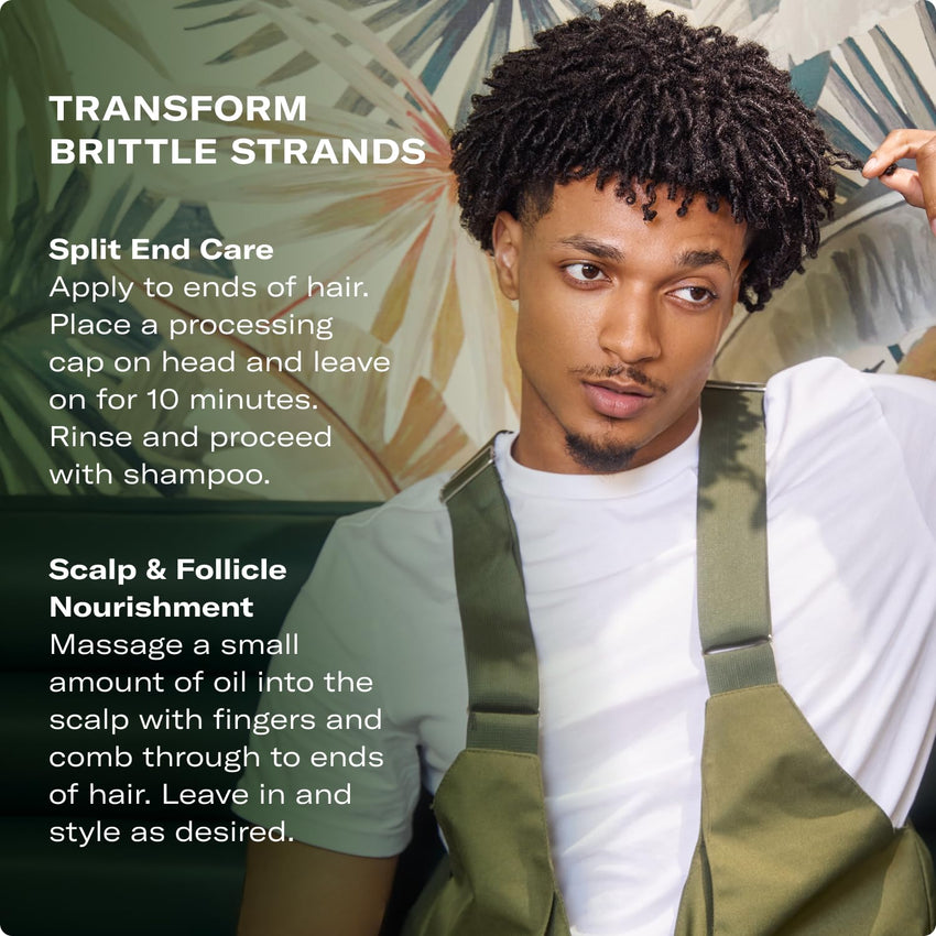 Mielle Organics Rosemary & Mint Hair Oil, Split Ends & Dry Scalp Treatment - Made with Biotin & Essential Oils for Strengthening, Soothing, Moisturizing & Encouraging Longer, Healthier Hair (2 Fl Oz) - 7DAY'S