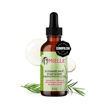 Mielle Organics Rosemary & Mint Hair Oil, Split Ends & Dry Scalp Treatment - Made with Biotin & Essential Oils for Strengthening, Soothing, Moisturizing & Encouraging Longer, Healthier Hair (2 Fl Oz) - 7DAY'S
