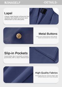Mina Self 2025 Fall Women's Oversized Blazers Casual Double Breasted Work Business Professional Suit Jackets with Pockets - 7DAY'S