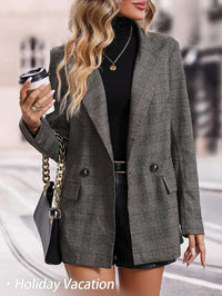 Mina Self 2025 Fall Women's Plaid Houndstooth Blazer Jacket - Fully Lined Business Casual Elegant Work Suit with Pockets - 7DAY'S