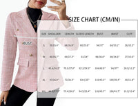 Mina Self 2025 Fall Women's Tweed Blazer - Double - Breasted Fully - Lined Fashion Slim Casual Work Office Jacket with Pockets - 7DAY'S