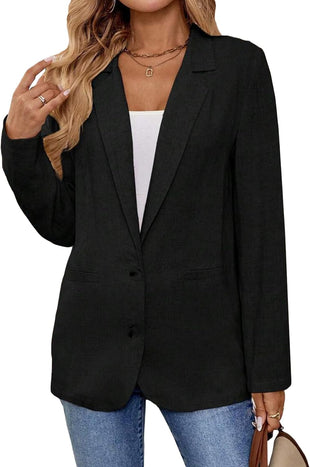 Mina Self 2025 Linen Blazers for Women Business Casual Long Sleeve Lapel Open Front Suit Jacket Work Blazer with Pockets