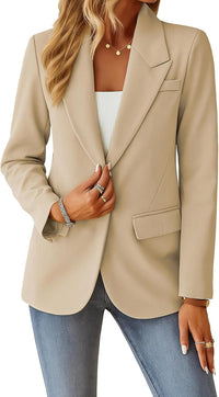 Mina Self 2025 Women's Fall Casual Blazer - Fully Lined Lightweight Button Lapel Collar Slim Fashion Work Office with Pocket - 7DAY'S