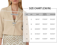 Mina Self 2025 Women's Summer Linen Blazer Cropped 3/4 Sleeve Lightweight Fully - Lined Trendy Casual Work Office Suit Jackets - 7DAY'S