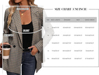 Mina Self Blazer for Women Plaid Blazer Casual Long Sleeve Womens Blazers Jackets Blazers for Work Professional Open Front Business Casual Clothes for Women Work Office Blazer Jacket Plaid/Coffee XL - 7DAY'S