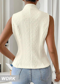 Mina Self Women's 2025 Sleeveless Sweater Vest Top - Lightweight Fahion Knit Casual Work Office Slim Fully Lined Trendy - 7DAY'S