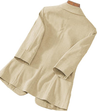 Mina Self Women's 3/4 Sleeve Linen Blazer 2025 Summer Lightweight Fully - Lined Lapel Button Casual Work Jacket Pockets - 7DAY'S