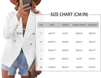Mina Self Womens Blazer 2025 Fall Fitted Petite Double Breasted Button Front Suit Jackets with Pockets - 7DAY'S